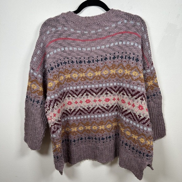Sundance Lambswool Fair Isle Crewneck Sweater Nordic Colorful Striped L - Picture 4 of 6